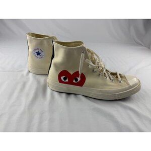 Converse Comme Des Garcons Chuck 70 High Top White Red Heart Shoes Mens Size 12